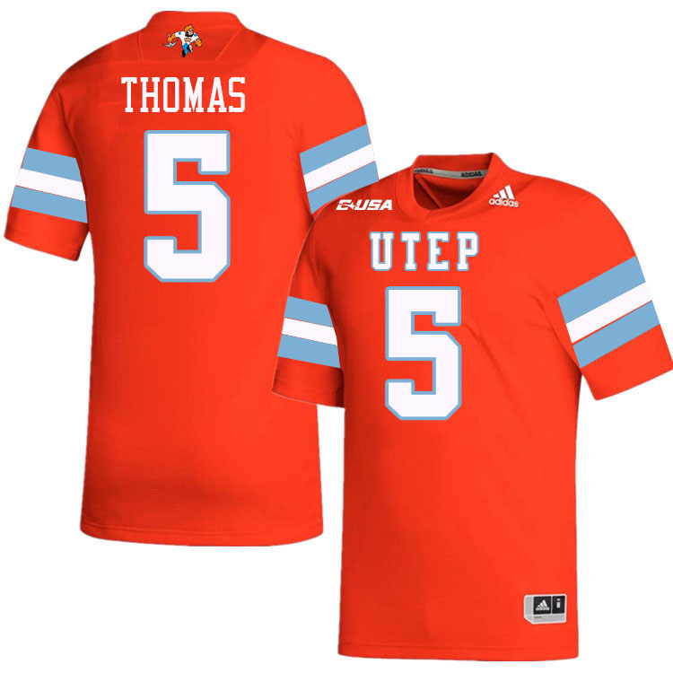 Kam Thomas UTEP Jersey,UTEP Miners #5 Kam Thomas College Football Jersey,Uniforms-Throwback